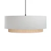 Kauze Luminaires Suspension En Lin Blanc Et Raphia Ø 40cm 19