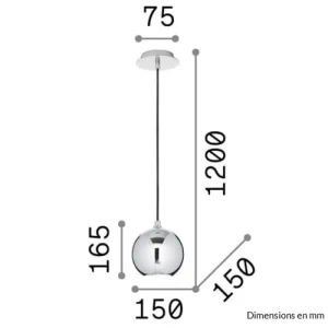 Keria Suspension En Métal Argente 13