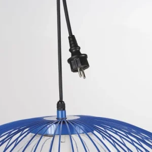 Maisons Du Monde Suspension En Métal Bleu 1 Globe En Verre Transparent 8