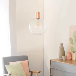 Maisons Du Monde Suspension En Métal Cuivré Et Verre D30 12