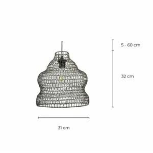 C-Création Suspension En Métal Grillagé Gris Anthracite 14
