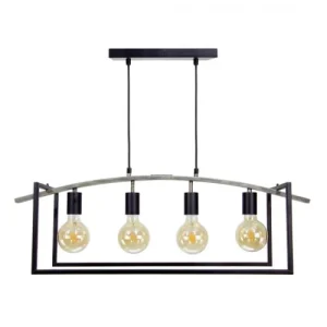 C-Création Suspension En Métal Gris Anthracite Et Peinture Effet Bois 9