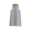 FORLIGHT Suspension En Métal Gris Et Bois Blond 22