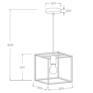 Lucide Suspension En Métal Noir 14