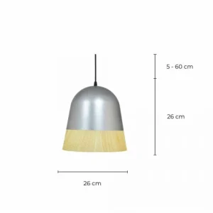 C-Création Suspension En Métal Peinture Effet Bois Et Gris 14