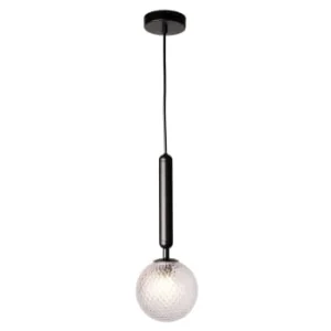 Sulion Suspension En Verre Et Support De Lampe Noir 10