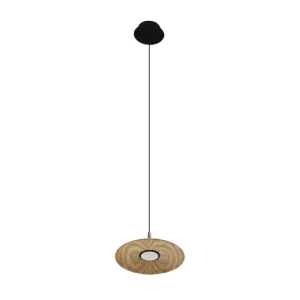 Cristalrecord Suspension Led Noire En Bois Et Diffuseur Acrylique Opale ø18 Cm 7