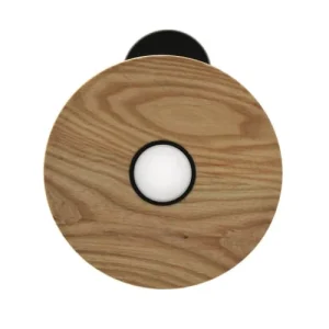 Cristalrecord Suspension Led Noire En Bois Et Diffuseur Acrylique Opale ø25 Cm 12