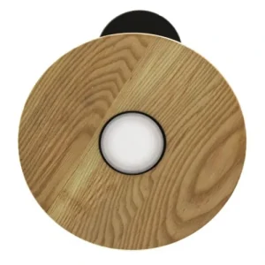 Cristalrecord Suspension Led Noire En Bois Et Diffuseur Acrylique Opale ø34 Cm 10