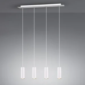 Trio Suspension Métal Blanc 4 Lumières 10