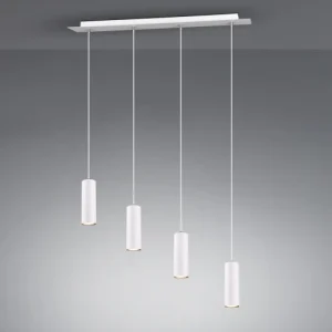 Trio Suspension Métal Blanc 4 Lumières 12