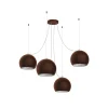 Lumicom Suspension Métal Marron Corten Et Feuille Argent Interne 17