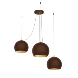 Lumicom Suspension Métal Marron Corten Et Feuille Cuivre Interne 14