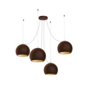 Lumicom Suspension Métal Marron Corten Et Feuille Cuivre Interne 14