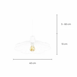 C-Création Suspension Petit Modèle En Métal Blanc 16