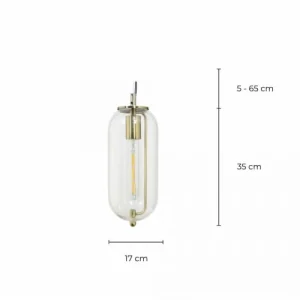 C-Création Suspension Petit Modèle En Verre Transparent Et Métal Antique 12