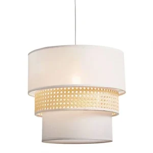 Decoratie Suspension Ronde Gigogne Cannage Blanc D35 12