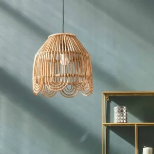 Casatera Suspension Vintage En Rotin Naturel Bois Clair 9